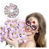 Tattoo Transfer 8 Sheets Temporary Tattoos Sticker Halloween Face Makeup Sticker 240427