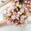 Bouquet de mariage rose Bride Bridesmaid tenant des fleurs en soie Ribbon Roses artificielles Mariage Bouquet Accessoires de mariage 240425