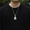 Collana a ciondolo in bottiglia hip hop topling 5a zircone bar pua rap gioielli regalo