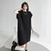 Casual Dresses Dark Style Sidos Zipper Design ärmlös t-shirt för kvinnor Vintage Y2K High Street Loose Slim Dress Ropa de Mujer