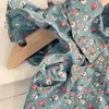 Ensembles de vêtements Summer Sweet 2pcs Enfants Enfants Vêtements sans manches Floral Denim Shirts Kids Set 2024 NOUVEAUX GILLES COSTUMES