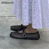 Сетчатые женские балетные ботинки Falts Summer Luxury Sandals Ladies Rome Leisure Кругло