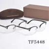 Mode Tom Sonnenbrille Retro Design Marke TF5448 Halbrahmen Augenbrauen optische Rahmen flache Lichtbrillen UV -Schutz für Männer und Frauen Reisen Fahrerbranchenbrillenbrille