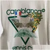 T-shirt maschile da uomo Tennis Club Casablanca Maglietta da uomo 1 qualità Flag di qualità T-shirt oversize Casa Blanca Top Tees vestiti dr dhogr