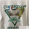 Herr t-shirts mens tennisklubb casablanca t shirt män kvinnor 1 kvalitet fransk flagga överdimensionerad t-shirt casa blanca topp tees kläder dr dhogr