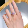 Anéis de cluster Spring Qiaoer 925 Prata esterlina 8 mm 12mm Cut Lab Sapphire High Carbon Diamond Gems Water Grow Ring Jewelry Party Party Jewelry