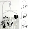 15x8 Mobiles# Baby Crib Bell Animal Music Box Zwart en wit bed speelgoed Ratels Baby Toys 0-12 Maanden Infant Clockwork Toy Mobile Newborn Toys D240426