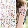 Tattoo -overdracht 10 -stcs/lot Tijdelijke tattoo sticker Kids Cute Cartoon Water Tattoo Unicorn Mermaid Dierstickers Gezicht Hand Tattoo vinger klein 240427