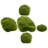 Fleurs décoratives 5 PCS Simulate Moss Stone Flockd Lawn Micro Landscape Ornaments Decoration (5pcs) Roches artificielles fausses plante