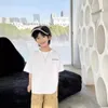 Zoetop coréen d'été enfants boy tshirt adolescent alphabet à manches courtes tops école coton sportswear kids tees 240415