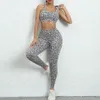 Women's Tracksuits Cloud Hide Sexy Leopard Yoga Set Womens Sportswear Tight Fit 240424