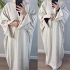 Etnische kleding Dubai Abaya Open Cardigan Moslimvrouwen Shiny Glitter Bat Sleeve losse jurk Turkije Kaftan Arabisch Kimono Robe Eid Ramadan