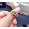 Band anneaux Natural Green Peridot Sterling Sier Ring August BirthstoneHandamde Engagement Statement Gift pour femmes Her Cluste Dhzie