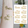 Tattoo Transfer Gold Bridal Team Temporary Tattoo Bachelorette Party Hen Golden Sticker Marriage Bride To Be Wedding Dating Single Theme Dec 240427