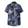 Camisas casuales para hombres Camisa liviana estampado floral de estilo tropical para vacaciones de verano Fit suelto talla grande cuello de un solo pecho