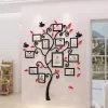 Klistermärken Ny ankomst Happy Tree Photo Frame Acrylic Wall Stickers 3D DIY Art Wall Decor vardagsrum Entré Hemma foton Dekoration