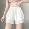 Kvinnors trosor japanska söta lolita säkerhet korta byxor kvinnor kawaii ruffleds knickers imitation silk elastisk midja båge shorts söt