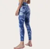 LLM Tie-Dye Yoga Women Fitness Leggings Push Fitness Fitness Friend-admitiendo la cintura sin costura Alineada Legging Leving Hip Tie Capris Capris Noveno pantalones Jogging Pantalones