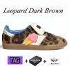 2024 Herrkvinnor Plattform Lågvaror Wales Bonner Leopard Dark Brown Fox Brown Pony Tonal Cream White Men Women Trainers Sneakers