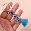 Keychains Lanyards Cute Tassel Keychain Vintage Silver Color Alloy Hand Charms Keyrings Women Men Car Key Handbag Pendants Key Chains DIY Accessory