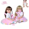 Lalki npk 55 cm Reborn Baby Doll Princess Toddler Girl Soft Touch Full Body Silikonowy prezent świąteczny Wysokiej jakości kolekcje lalki