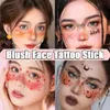 Tattoo -overdracht Blush Face Tattoo Stick geen irritatie wegwerp wegwerp schattige blusher liefde zoete decoratieve stickers milieu waterdichte tatoeages 240427