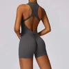 Traccettaci da donna Nuove tute da giunzione a v-back salta sportiva da donna salto in palestra senza manica sports womens cerniera garzata di yoga integrato 240424