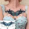 Tattoo Transfer Waterproof Temporary Tattoo Sticker Butterfly Flower Sexig Fake Tatto Flash Tatoo Bröst och midja Tato för tjejkvinnor 240426