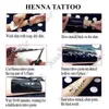 Tatueringsöverföring 12 ark tillfällig tatuering stencil henna tatuering klistermärken kit hand arm airbrush tatuering mall för diy kroppskonst klistermärke 240427