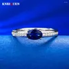 Cluster Rings Vintage 925 Sterling Silver 4 6mm Sapphire Ring Gemstone Lab Diamond Engagement Wedding Party Fine Jewelry Gift for Women