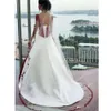 White and a Wedding Bury Vintage Dress Line per Women Square Neck Lace Appliques manica Cap Caspit