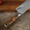 Apparater WAK 5CR15 Kök Nakiri Kniv hårdhet 6,7 tum Kött Vegetabilisk kniv Pakka Wood Kitchen Knives Bamboo Shaped Handle Knife Knife