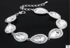 New Crystal Bridal Jewelry Sets Silver Color Teardrop Bridal Bracelet Earrings Sets Wedding Jewelry 6993384