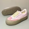 Casual Shoes Preppy Style With Retro Lace Board Women Sneakers Platform Zapatos de Mujer Tenis äkta läder 2024