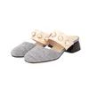 Slippers Kolnoo aankomst Handgemaakte damesblok hak patchwork lederen zomer sexy sandalen avond mode mode prom schoenen