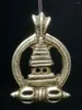 Figurines décoratives yizhu culte art vieux tibet chinois argent sculpté Vajry Pestle Pagoda Tibetan Buddhist Pendant