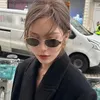 Sunglasses Oval Sunglasses 2024 New Womens Metal Mesh Red Street Womens Sunglasses Retro Lisa Sunglasses with Same Photo Q240425