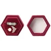 Bijoux Sachets Hexagon Forme Velvet Box Double Anneau Storage Femme Femme Boucles d'oreilles Case Affichage Mariage Affichage