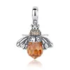 Charm Echt 925 Sterling Sier Mooie oranje bijen Dierbellen voor vrouwen Fijne sieraden Gift Bijoux SCE149 Levering DHJX7