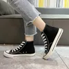 Sapatos casuais feminino 2024 Canvas Vulcanize Women Women Sneakers Lace Up High Top Zapatos