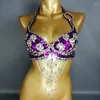 Wear Wear Womens Lady Belly Dance Costume Bra Bra in rilievo sexy Dancing Clothes Night Club Bellydance Tops