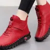 Sıradan Ayakkabı 2024 Kürk Kalın Bot Kadınlar Kısa Deri Bayanlar Kürklü Ortopedi Kadın Kış Su Geçirmez Kar Boot Botas Mujer