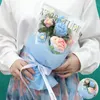 Decoratieve bloemen haken zelfgemaakte bloemboeket met verpakkingszak rozen zonnebloem lavendel geschenken voor geliefden lerarendag cadeau