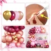 Decorazione per feste 92pcs Burgundy rosa in oro rosa rosa chiaro metallico in pallone in pallone kit arco di ghirlanda per bambini compleanno baby shower