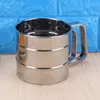 Nuova farina portatile shaker in acciaio inossidabile in acciaio inossidabile setaccio glassa per cuocere lo strumento strumento per i pantaloni da forno pressato a mano-per farina di forno