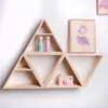 Opbergtassen driehoek display rack muur gemonteerd plank statief houten hangende bamboe kinderkamer decor