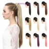 Wig ponytail womens grab style natural braid long hair synthetic high straight