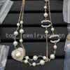 Pearl Chains Hoogwaardige koperen merk Letter Kettingen Designer kettingontwerp Diamant hanger choker voor vrouwen meisje valentijnsbetrokkenheidsen sieraden cadeau