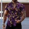 Men's Casual Shirts Hawaiian Shirt For Mens 2023 3D Print Short Sleeve Blouse Beach Holiday Top Tee Summer Oversized Mens Clothing Camisa Masculina 240424