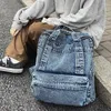 Backpack 2024 Denim Women Retro Travel Bagpack Large Capacity Backbag College Student School Bags For Teenager Girls Rugtas